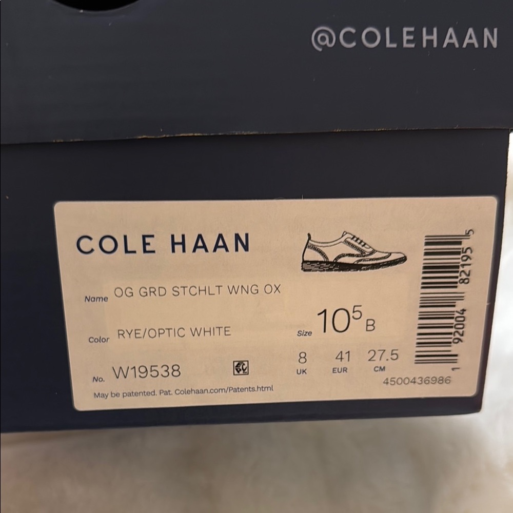 Cole Haan OG Grand Wingtip Oxfords in Rye and White